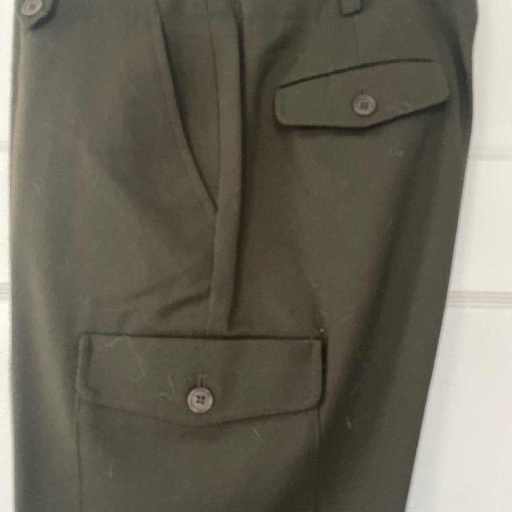 Talbots Olive Green flannel cargo pants